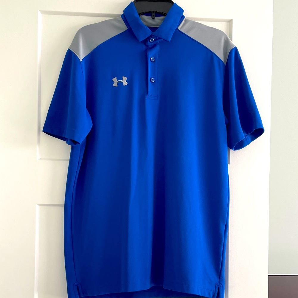 Under Armour Men's Blue and Gray Polo Shirt